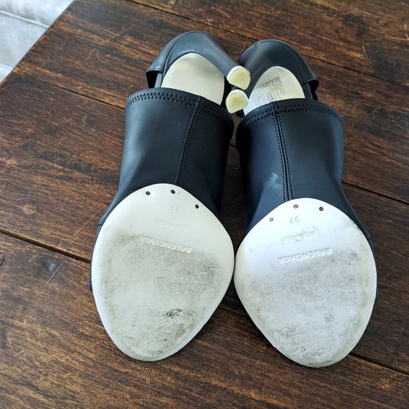 BALENCIAGA Leather Peep-Toe Booties - Picture 3 of 8